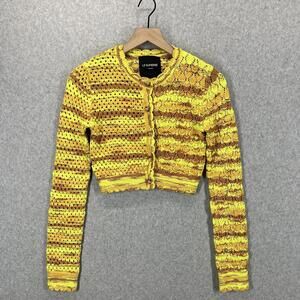 Le Superbe Neptune Cardi Cropped Cardigan Sweater Long Sleeved Womens Small $325